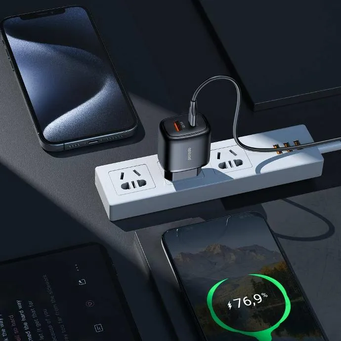 Porodo Dual Output Quick Charger EU USB-C PD And USB-A QC 6