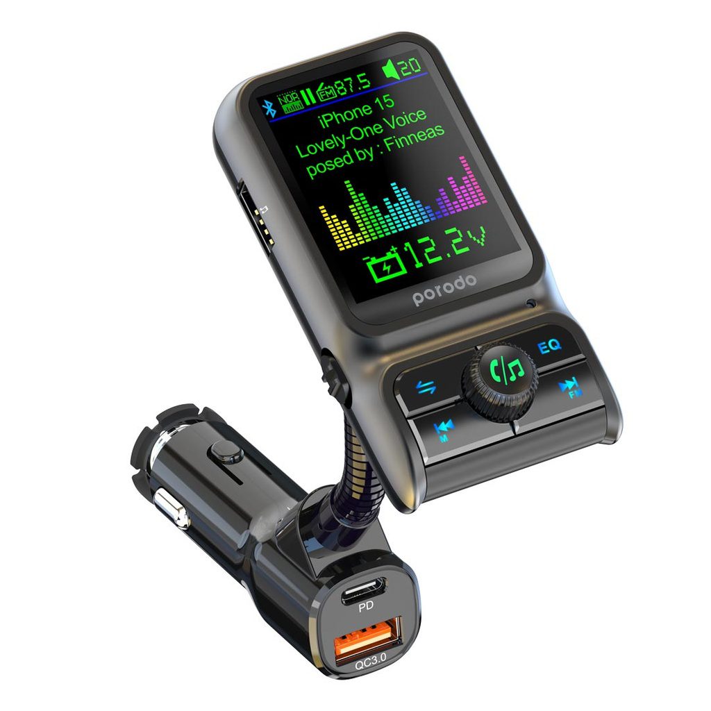 Porodo Dual Port Car Charger FM Transmitter 2