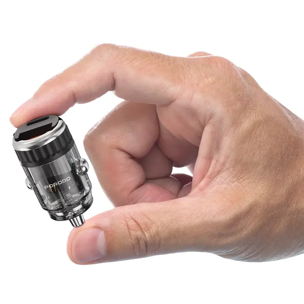 Porodo Dual Port Transparent Car Charger With Pull Ring Handle 3