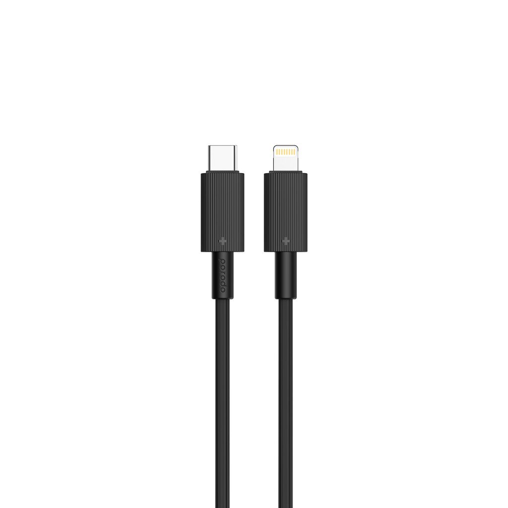 Porodo Dual Port Wall Charger UK with USB-C to Lightning cable 4