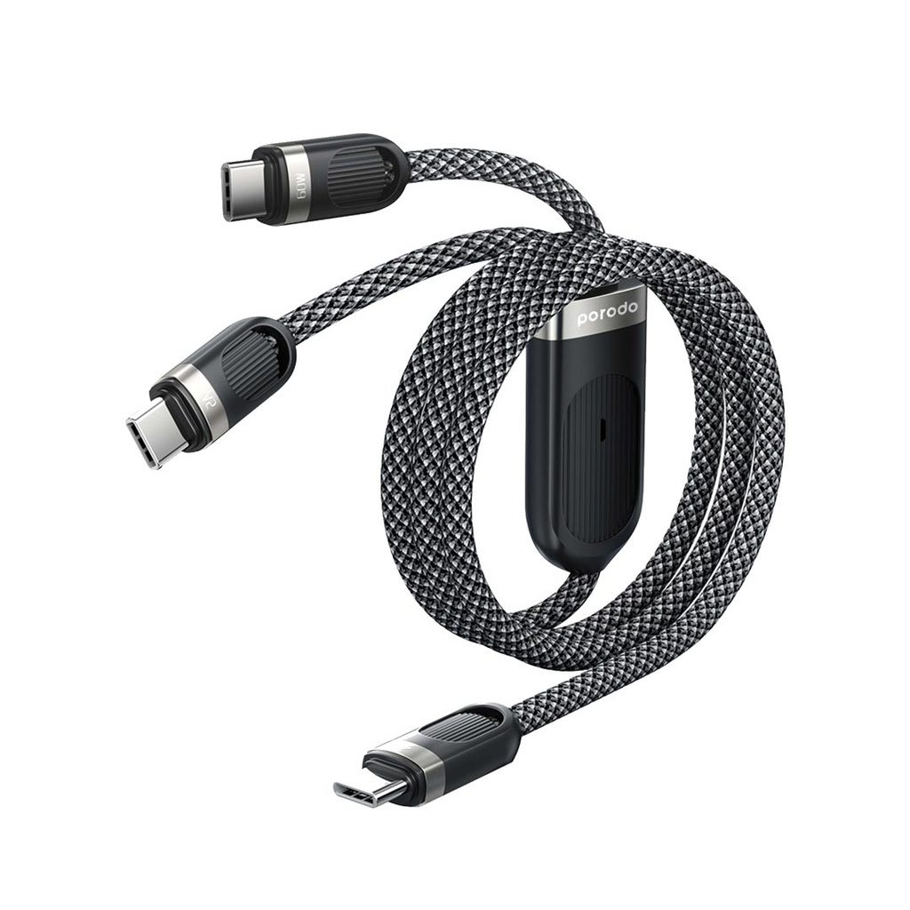 Porodo Dual Type-C Fast Charging Cable USB-C PD Input 4