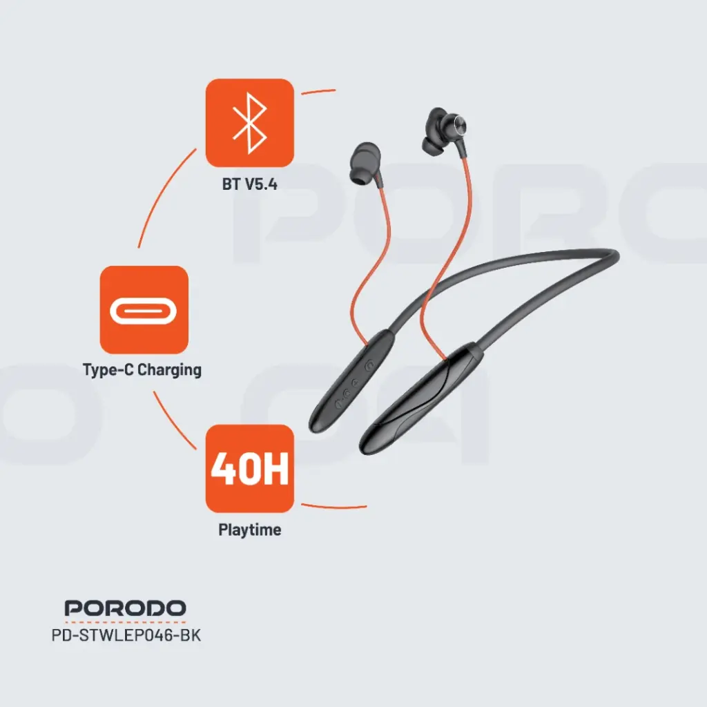 Porodo Echo Flex Magnetic Buds Hall-Switch Technology 6