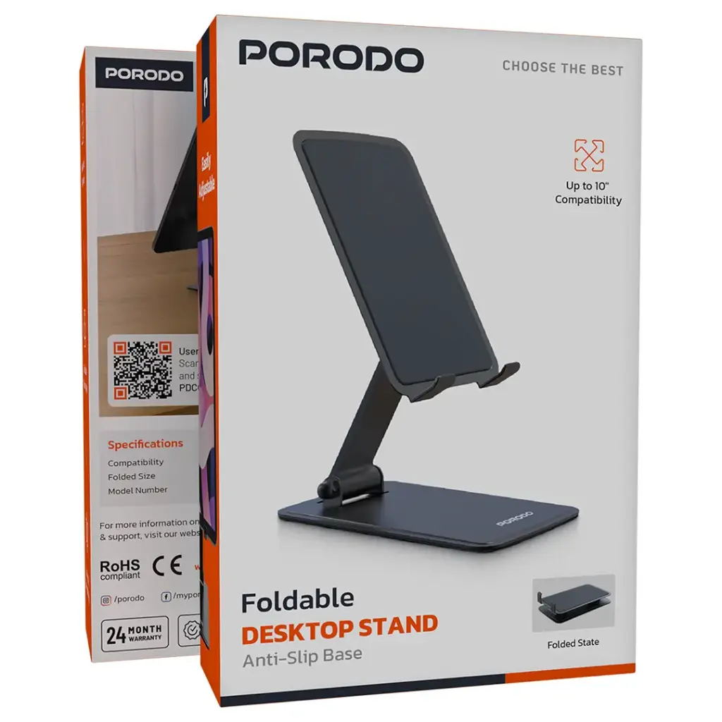 Porodo Foldable Desktop Stand with Anti-Slip Base 3