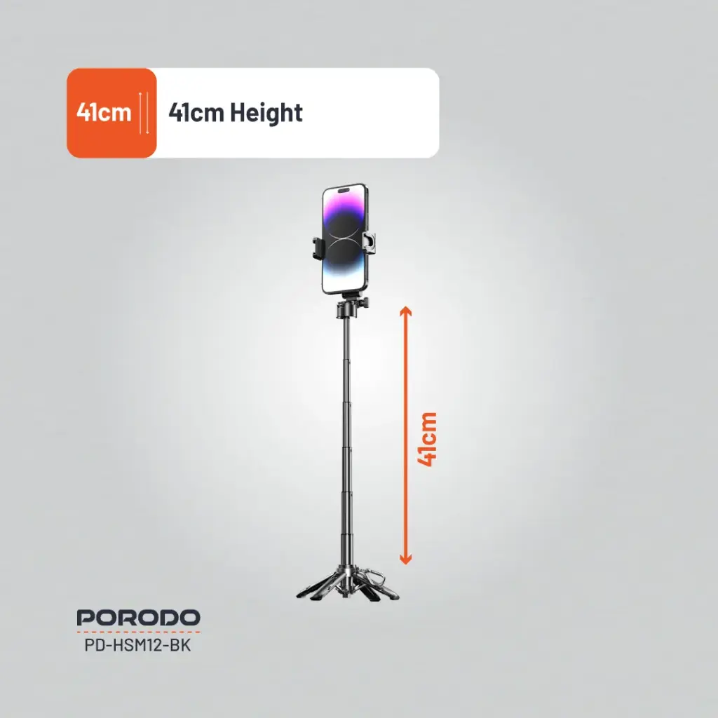 Porodo Foldable Selfie Stick with Extendable Tripod 4