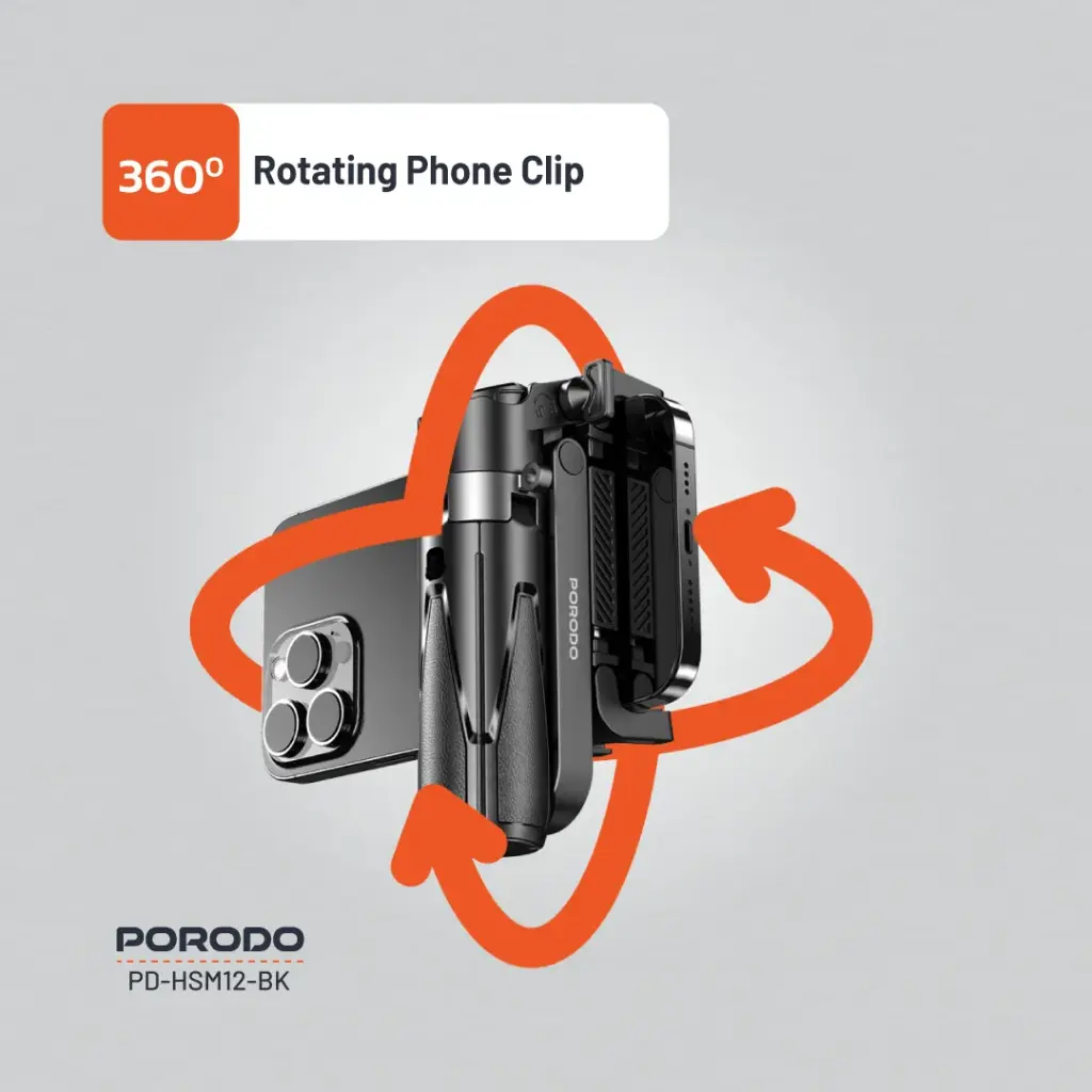 Porodo Foldable Selfie Stick with Extendable Tripod 5