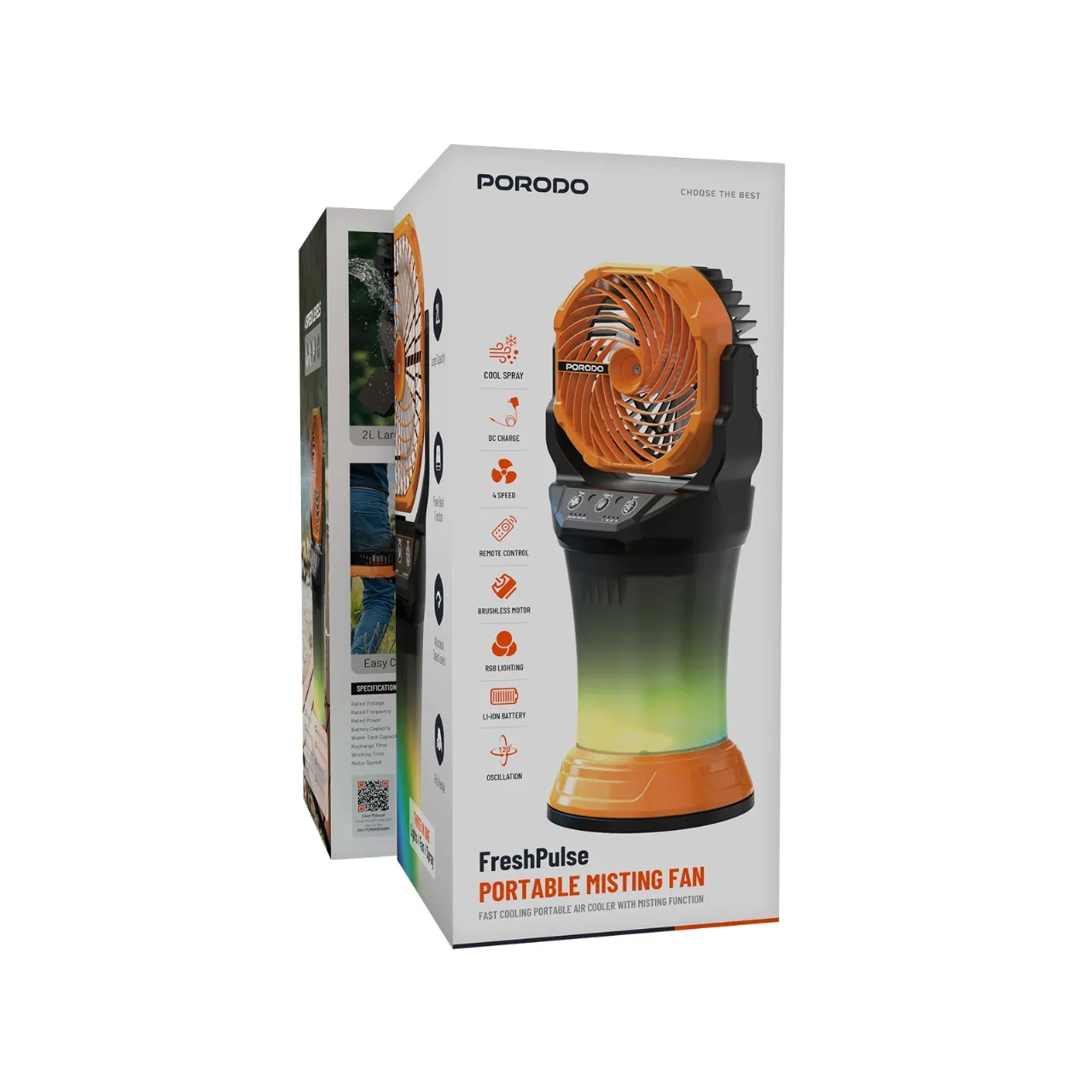 Porodo Fresh Pulse Portable Misting Fan 2