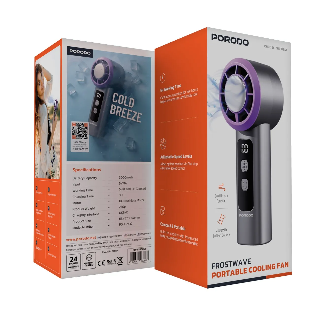 Porodo Frostwave Portable Cooling Fan 2