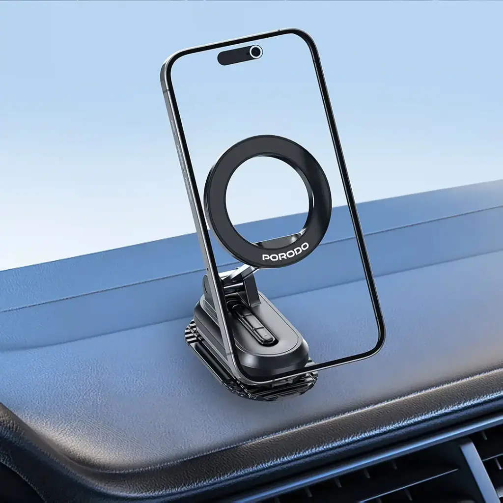 Porodo GripFold MagSafe Rotatable Car Mount 360° Full Rotation 4
