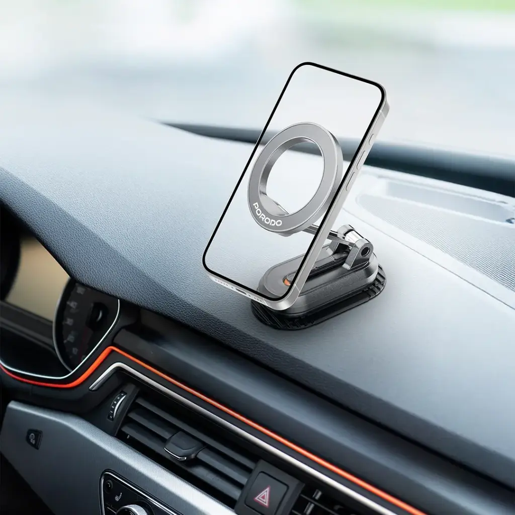Porodo GripFold MagSafe Rotatable Car Mount 360° Full Rotation 6