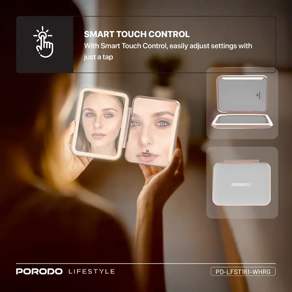 Porodo Lifestyle 5000mAh Power Bank Magnifying Mirror 2