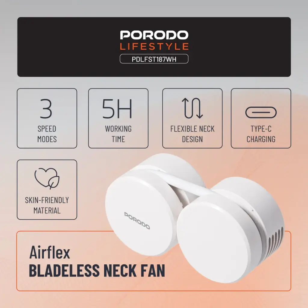 Porodo LifeStyle AirFlex Bladeless Neck Fan 7
