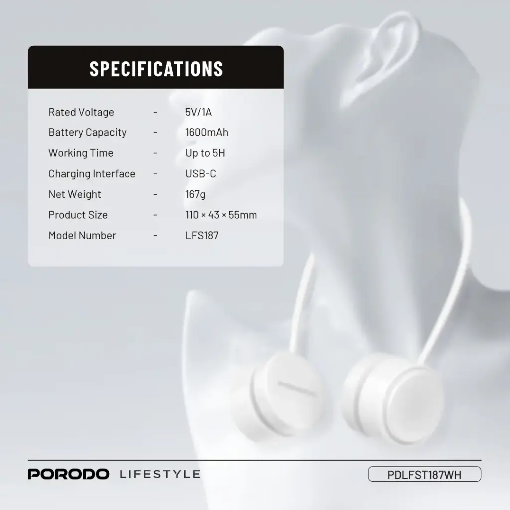 Porodo LifeStyle AirFlex Bladeless Neck Fan 8