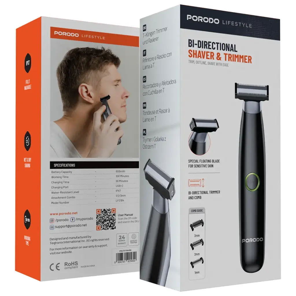 Porodo Bi-Directional Shaver & Trimmer 3