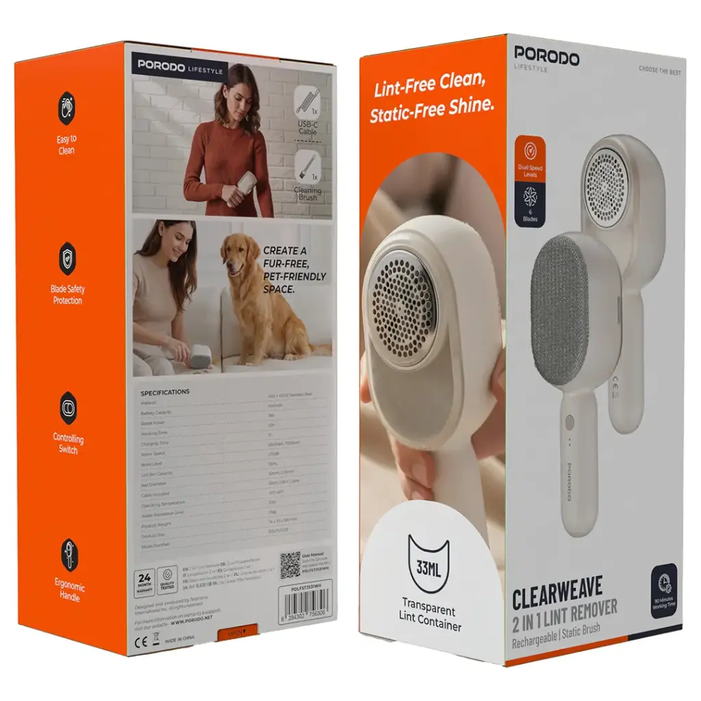 Porodo Lifestyle Clearweave 2 In 1 Lint Remover 4