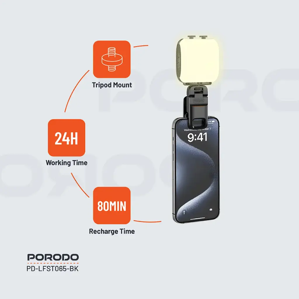 Porodo Lifestyle Clip-On Fill Light 2