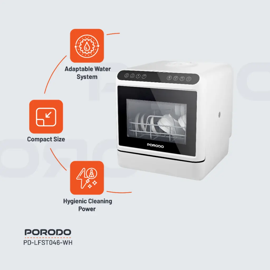 Porodo Compact Countertop Dishwasher 7