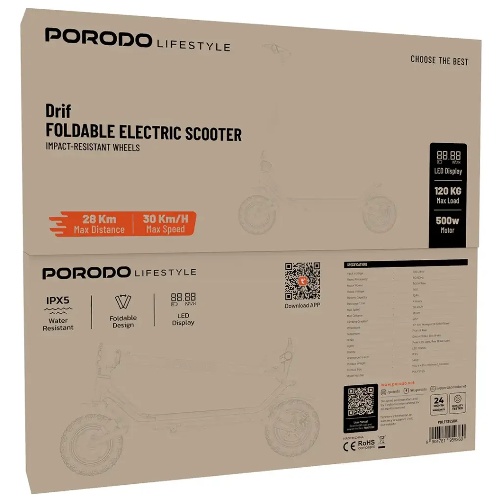 Porodo Lifestyle Drif Foldable Electric Scooter 2