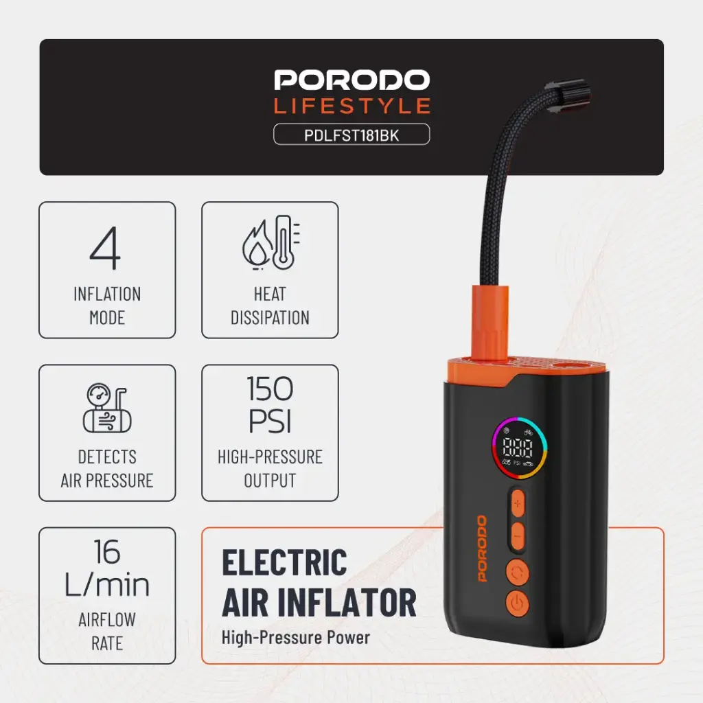 Porodo Lifestyle Electric Air Inflator 7