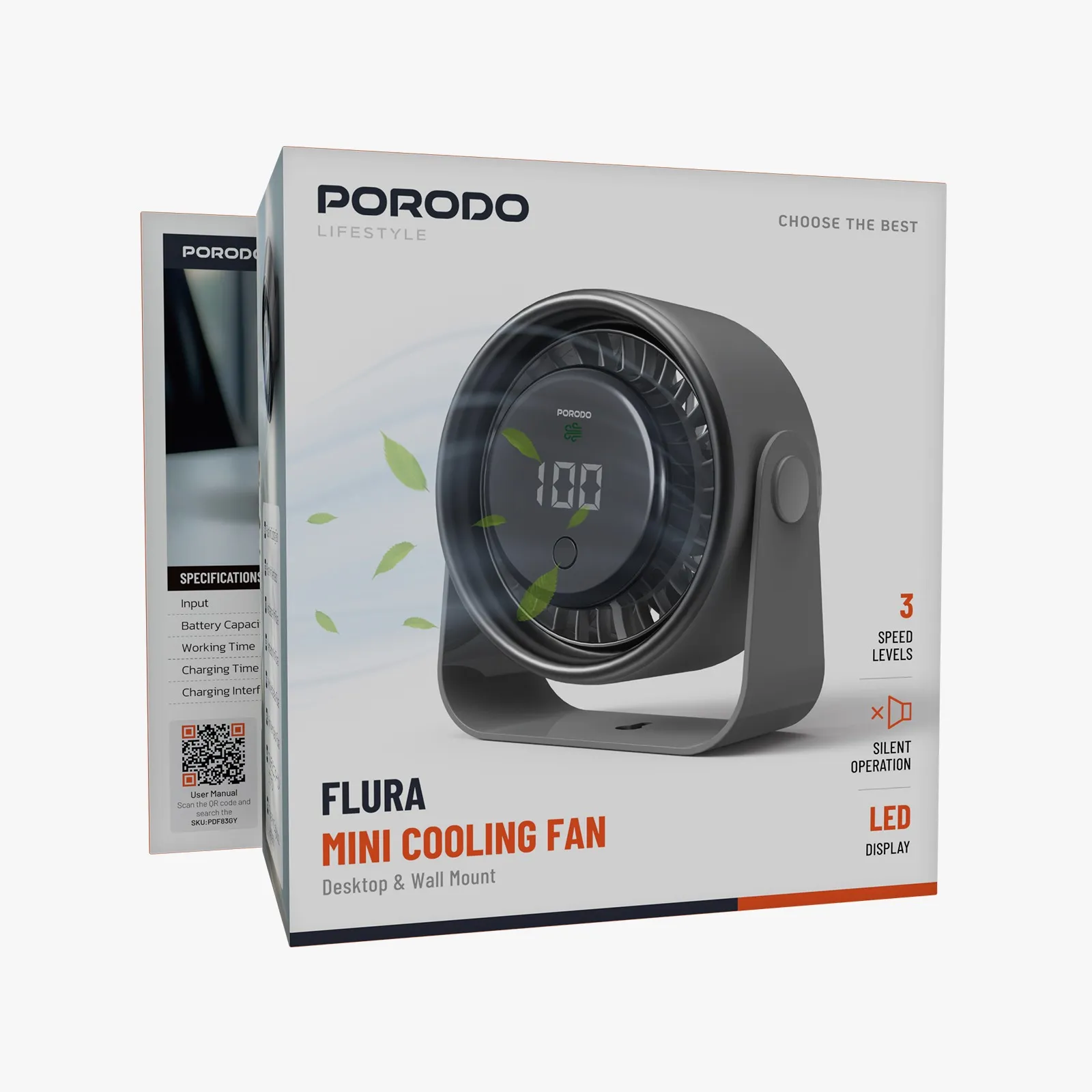 Porodo LifeStyle Flura Mini Cooling Fan 7