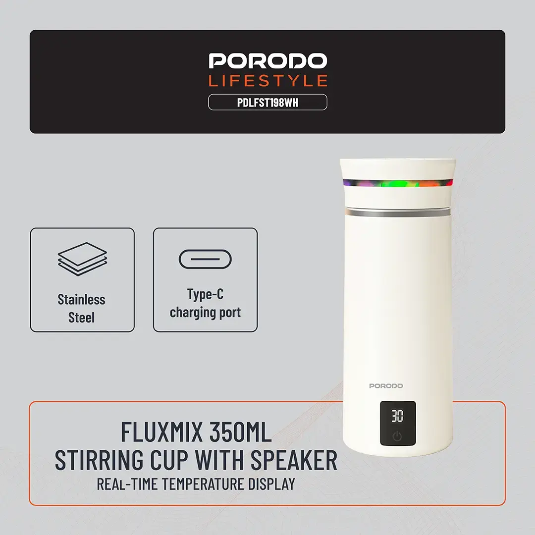 Porodo Lifestyle Fluxmix 350ML Stirring Cup with Speaker 2