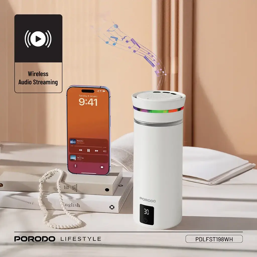 Porodo Lifestyle Fluxmix 350ML Stirring Cup with Speaker 5