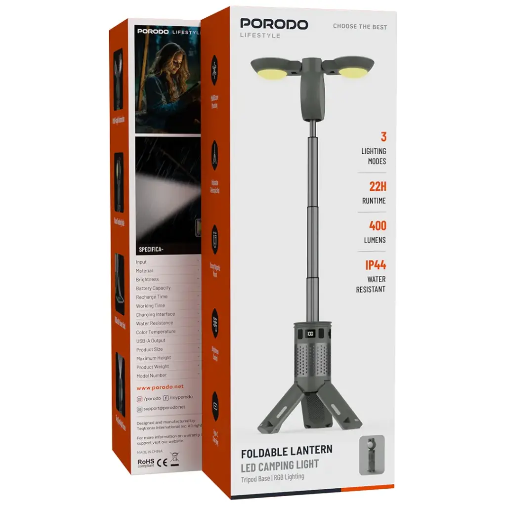Porodo Lifestyle Foldable Lantern LED Camping Light 4