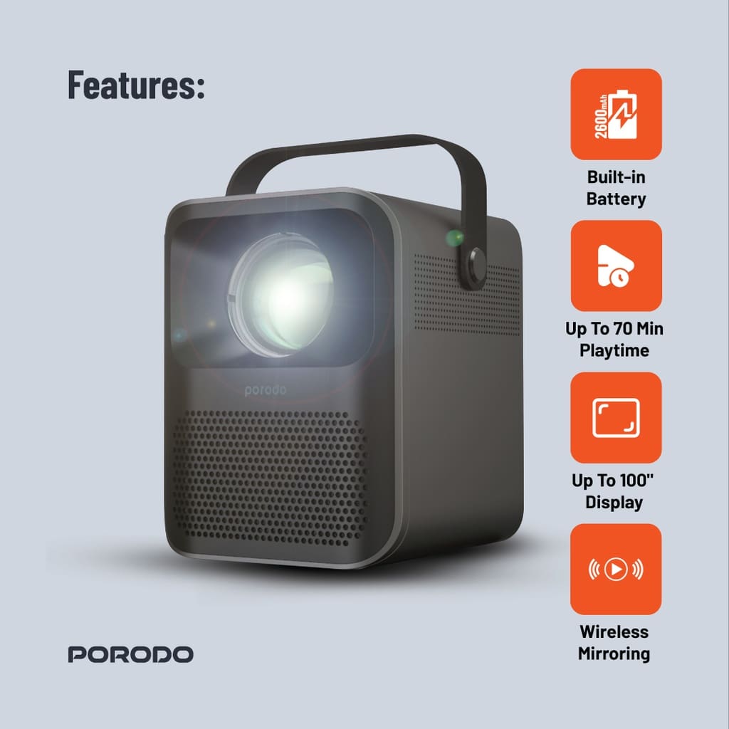Porodo Lifestyle Full HD Portable Projector 7