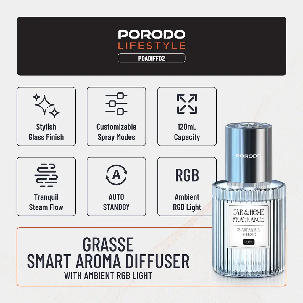 Porodo Lifestyle Grasse Smart Aroma Diffuser 8