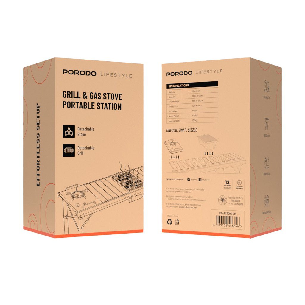 Porodo Lifestyle Grill &amp; Gas Stove Portable Station 2