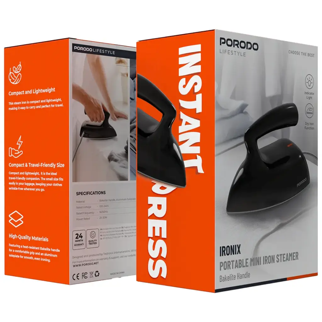 Porodo Lifestyle Ironix Portable Mini Iron Steamer 4