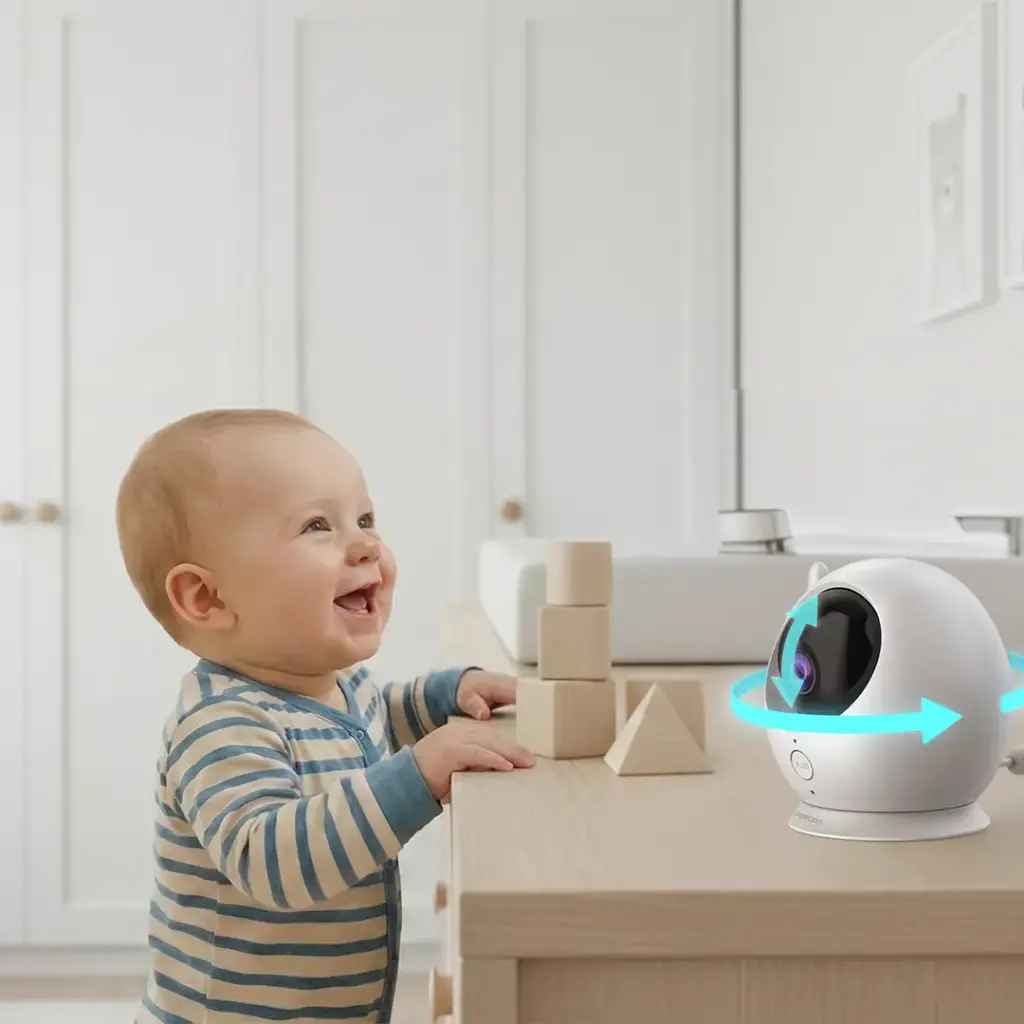 Porodo Wireless Video Baby Monitor with Flexible Mount & Parent Display 2