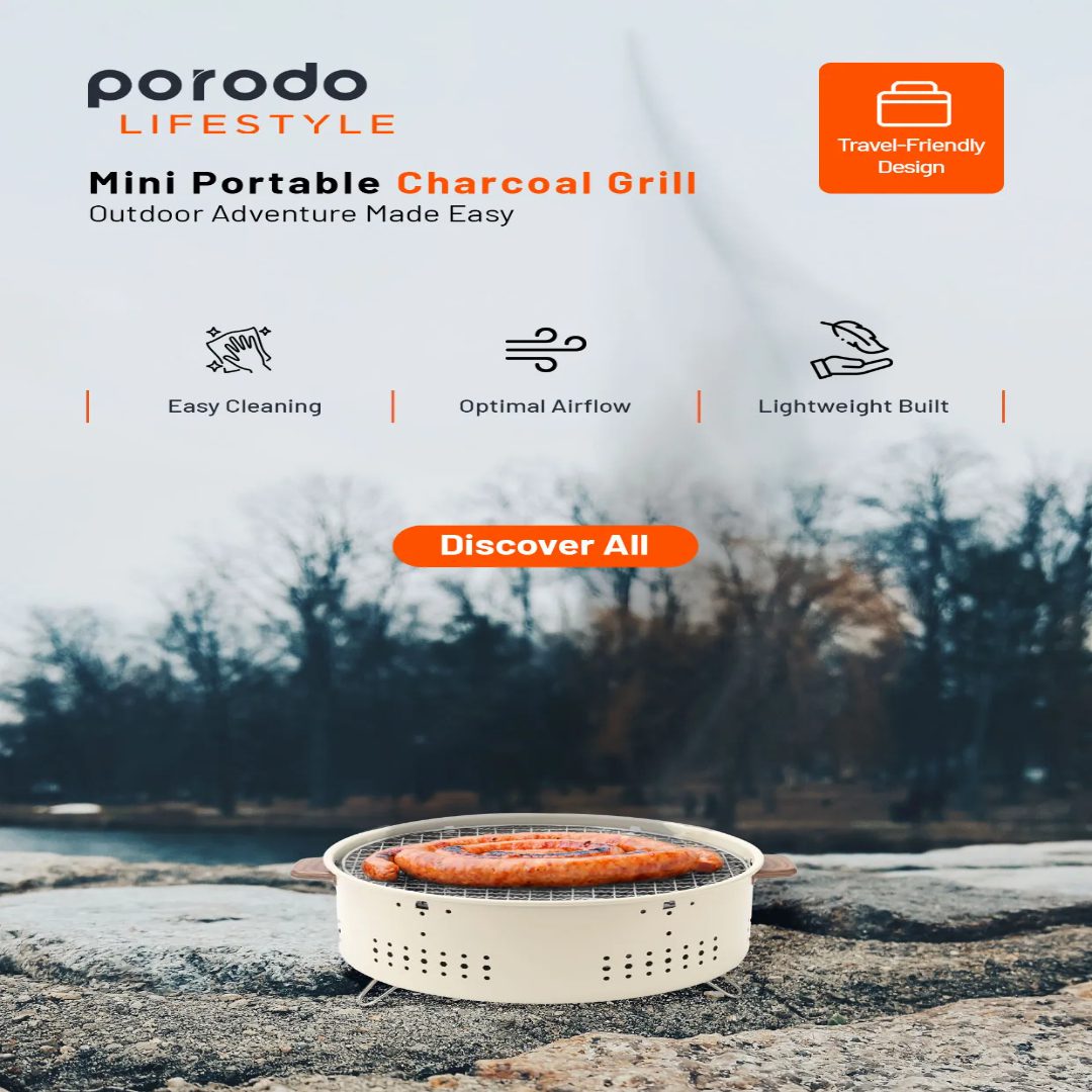 Porodo Lifestyle Mini Portable Charcoal Grill Outdoor Adventure Made Easy 6