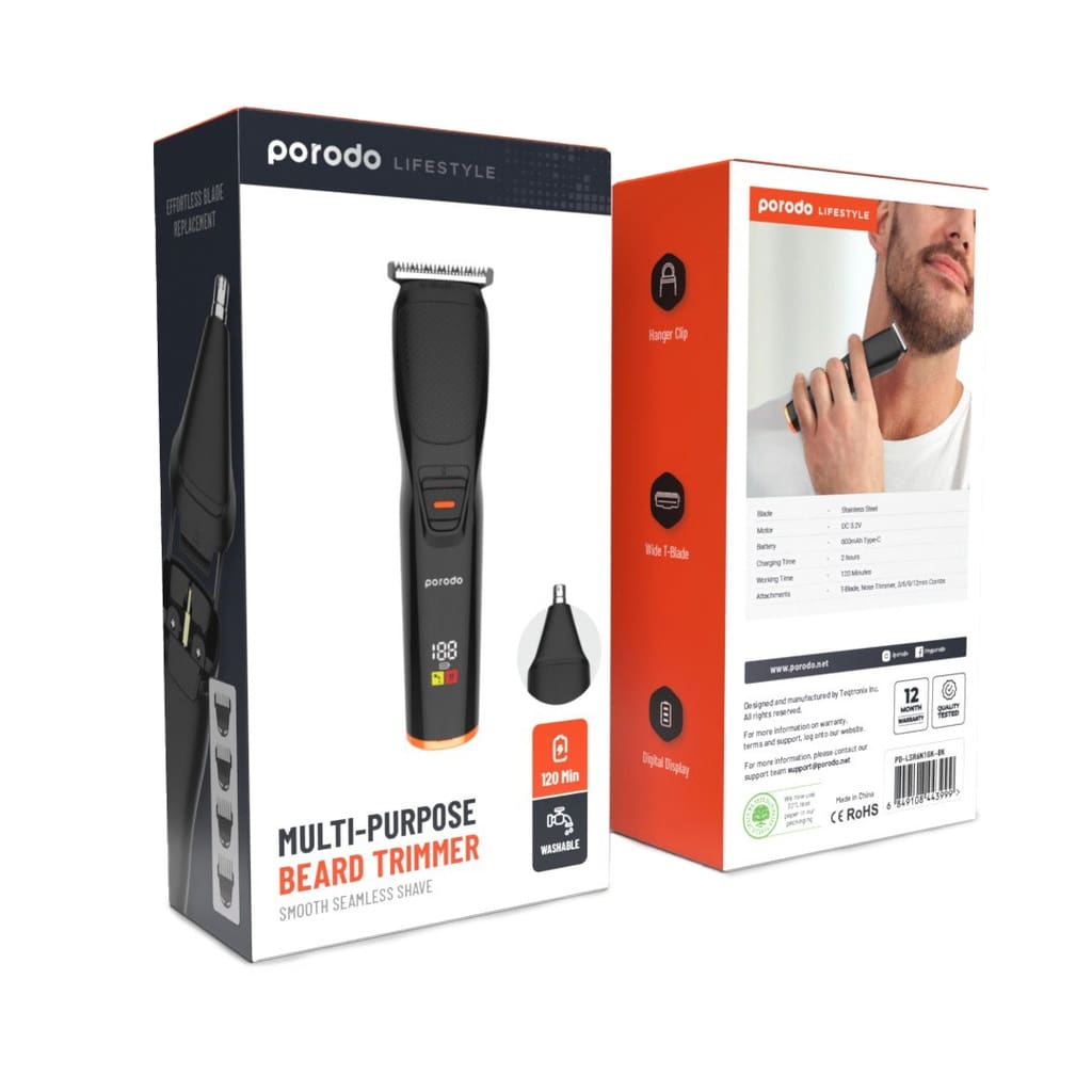 Porodo Lifestyle Multi-Purpose Beard Trimmer And Smooth Seamless Shav 3