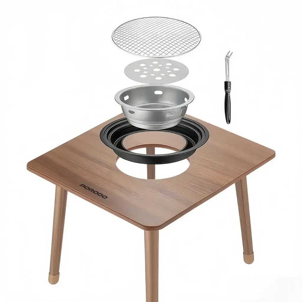 Porodo Lifestyle Multi-Purpose Outdoor Square Grill Table 4