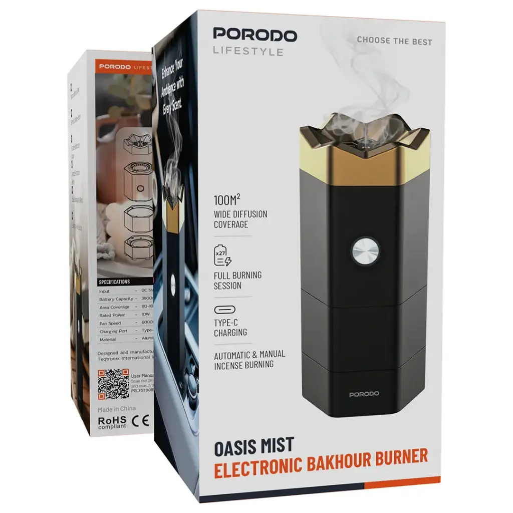 Porodo Lifestyle Oasis Mist Electronic Bakhour Burner 5