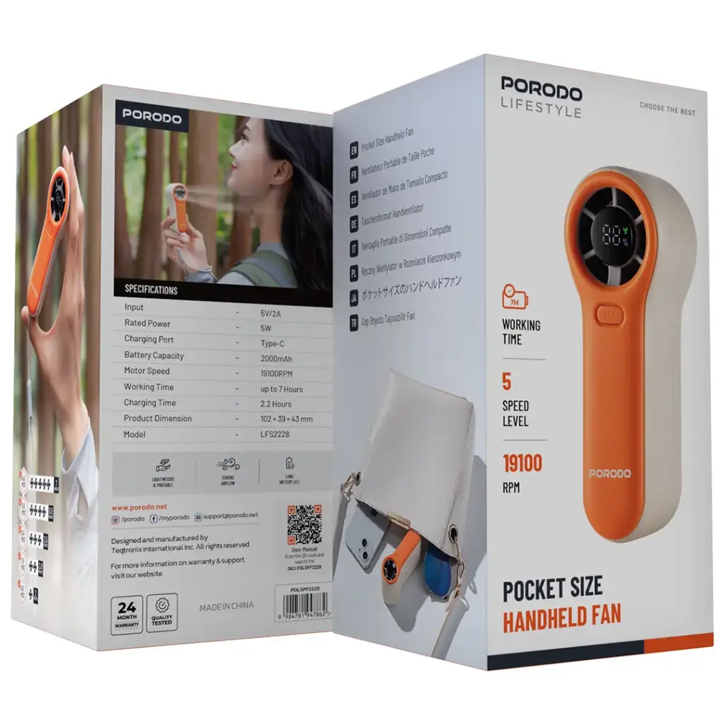 Porodo Lifestyle Pocket Size Handheld Fan 5