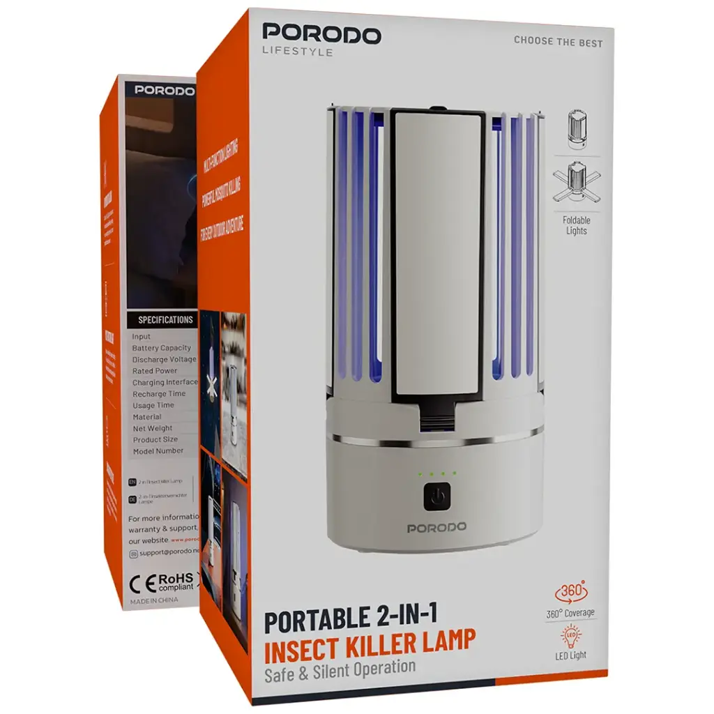 Porodo Lifestyle Portable 2-In-1 Insect Killer Lamp 4
