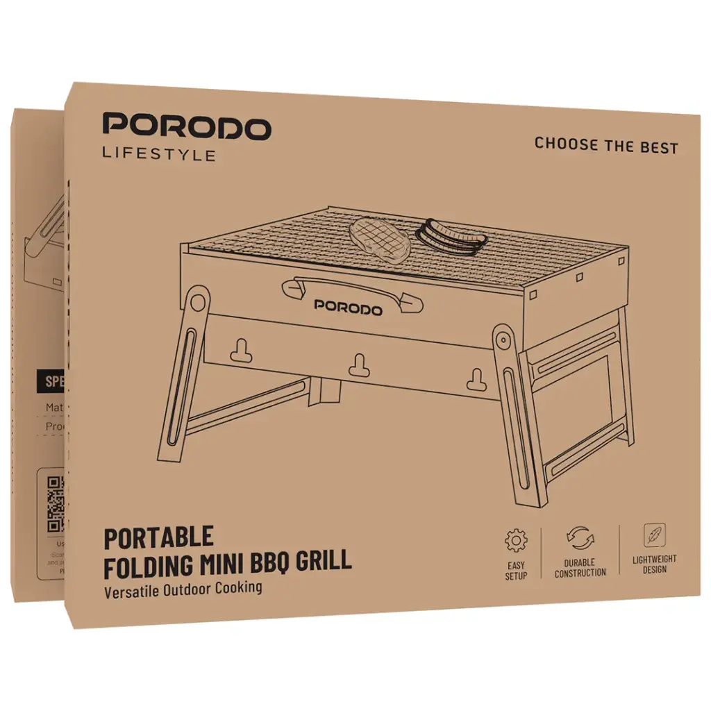 Porodo Lifestyle Portable Folding Mini BBQ Grill 3