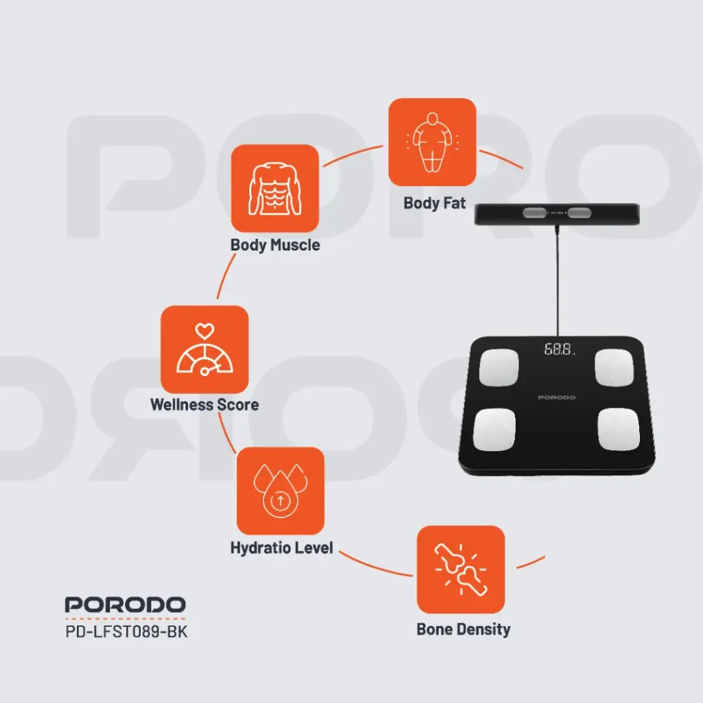 Porodo Lifestyle Precise Analysis Smart Scale 5