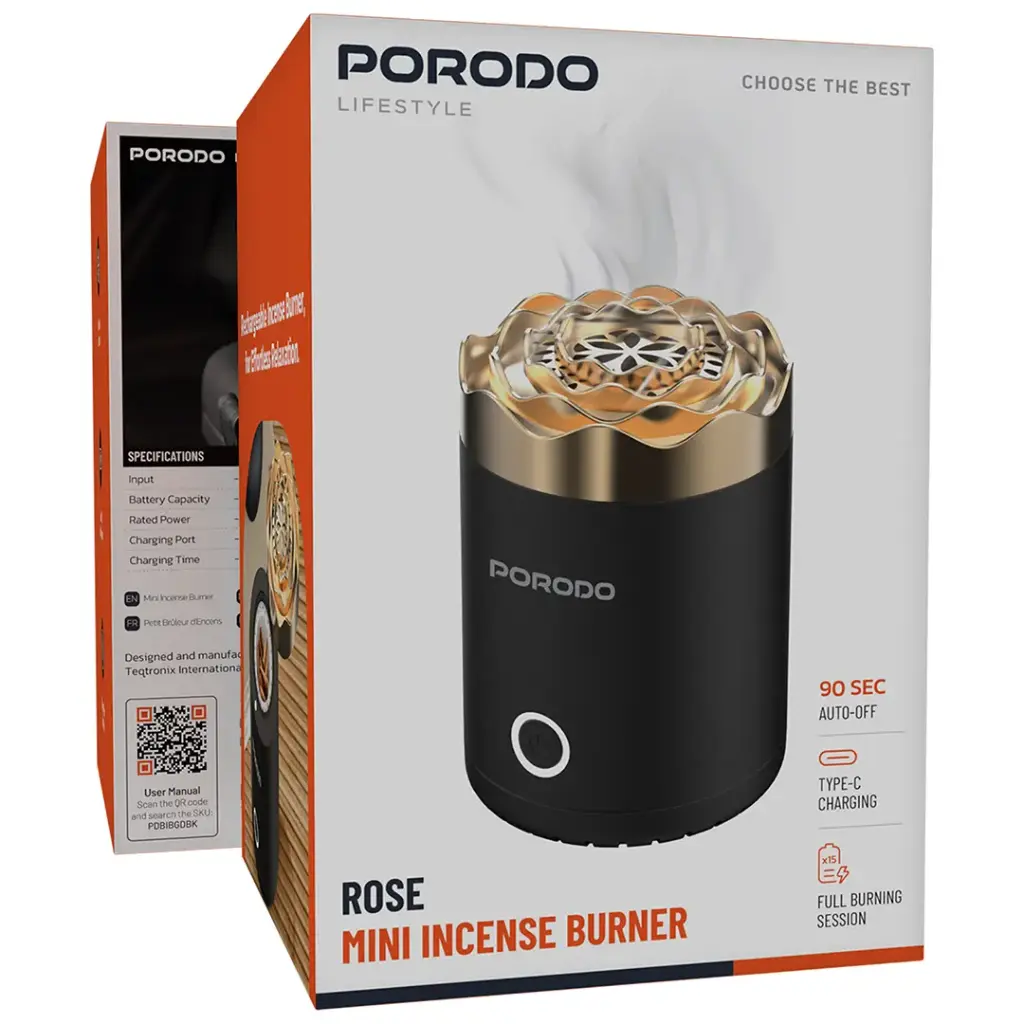 Porodo Lifestyle ROSE Mini Incense Burner 3