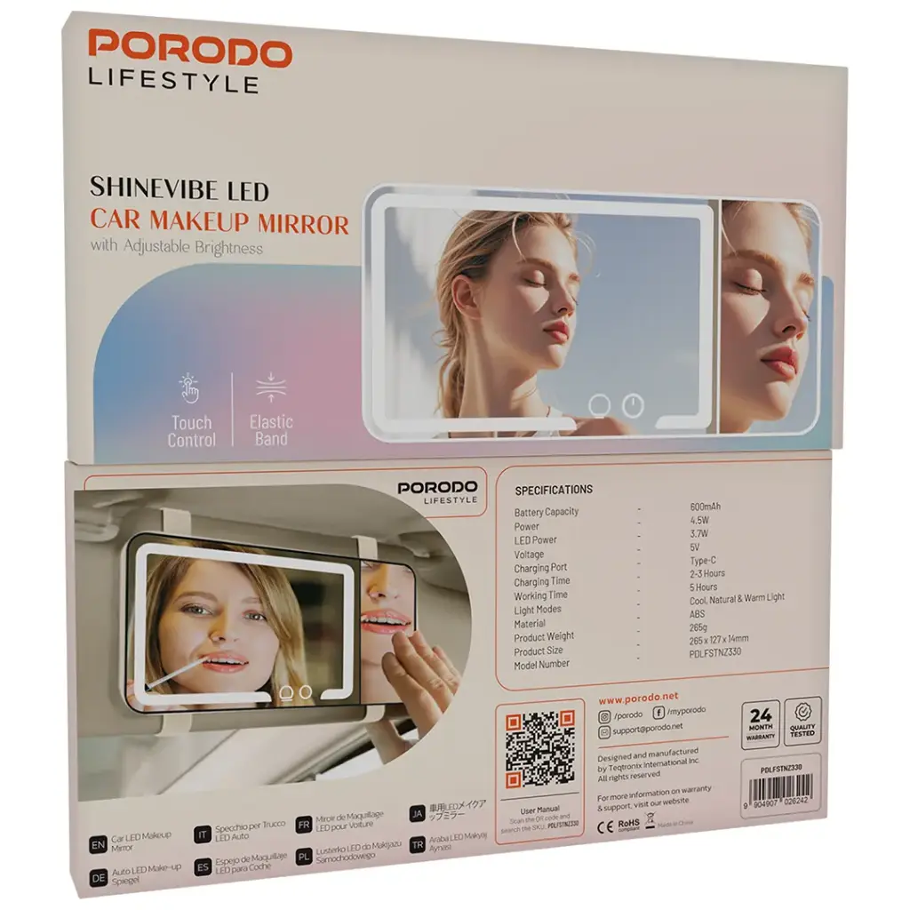Porodo Lifestyle Shinevibe LED Car Makeup Mirror 3