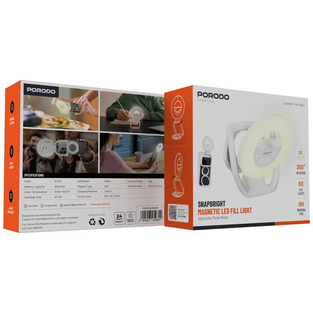 Porodo Lifestyle Snapbright Magnetic LED Fill Light 5