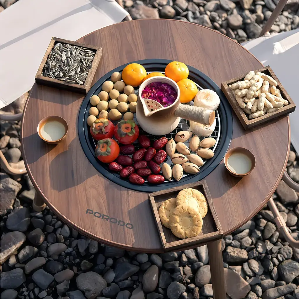 Porodo Lifestyle Tripod-base Outdoor Round Grill Table 3
