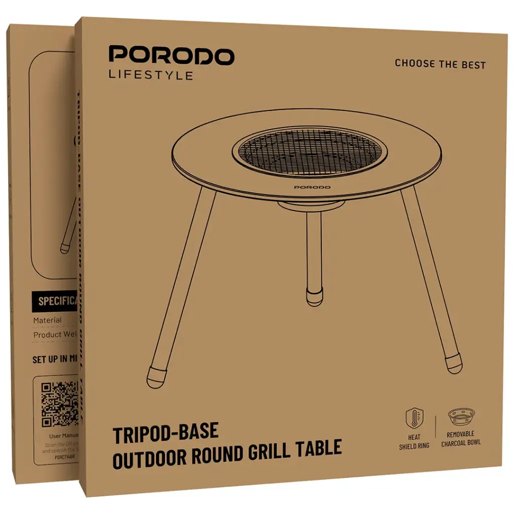Porodo Lifestyle Tripod-base Outdoor Round Grill Table 4