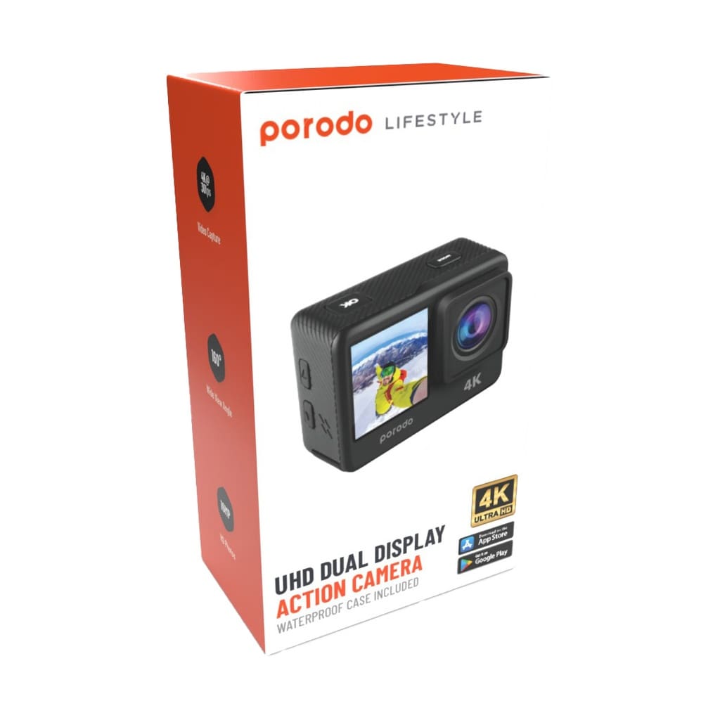 Porodo Lifestyle UHD Dual Display Action Camera 2