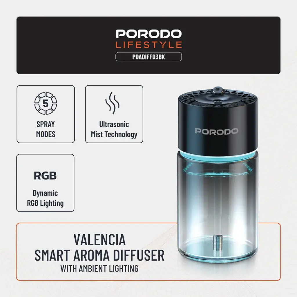 Porodo Lifestyle Valencia Smart Aroma Diffuser 8