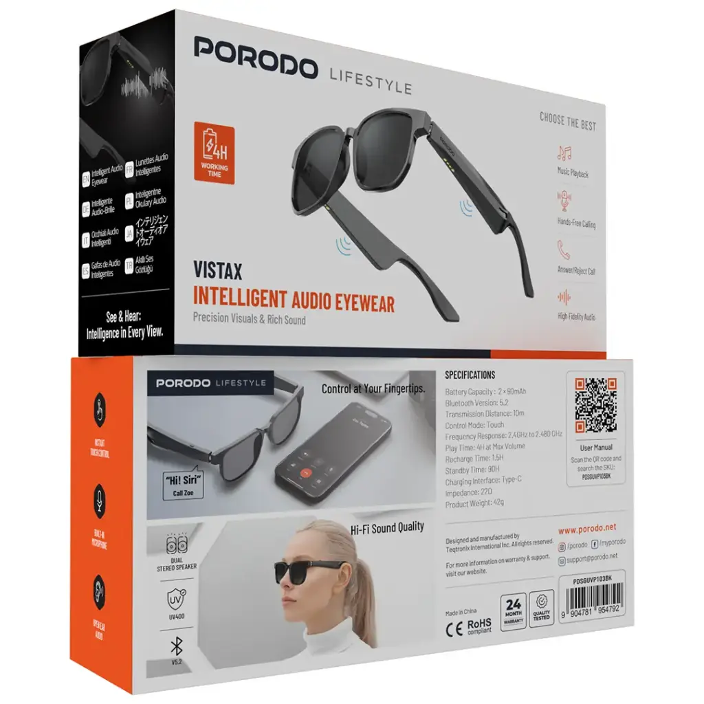 Porodo Lifestyle Vistax Intelligent Audio Eyewear 3