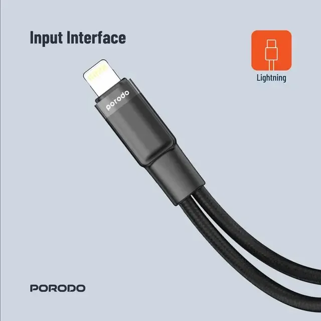 Porodo Lightning Connector Audio & Charge Adapter 0.12m 3