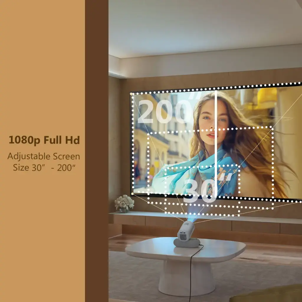 Porodo Lumacast Smart Full HD Projector Auto Focus &amp; Keystone 2