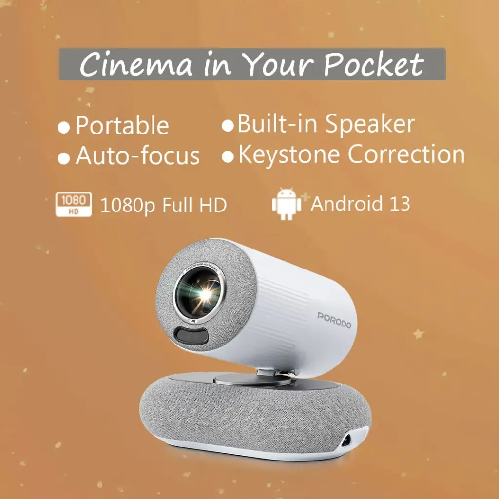 Porodo Lumacast Smart Full HD Projector Auto Focus &amp; Keystone 5